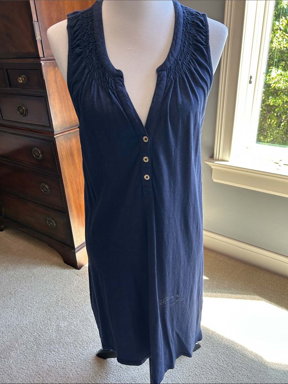 Lilly Pulitzer Navy Blue Sleeveless Button Front Dress.